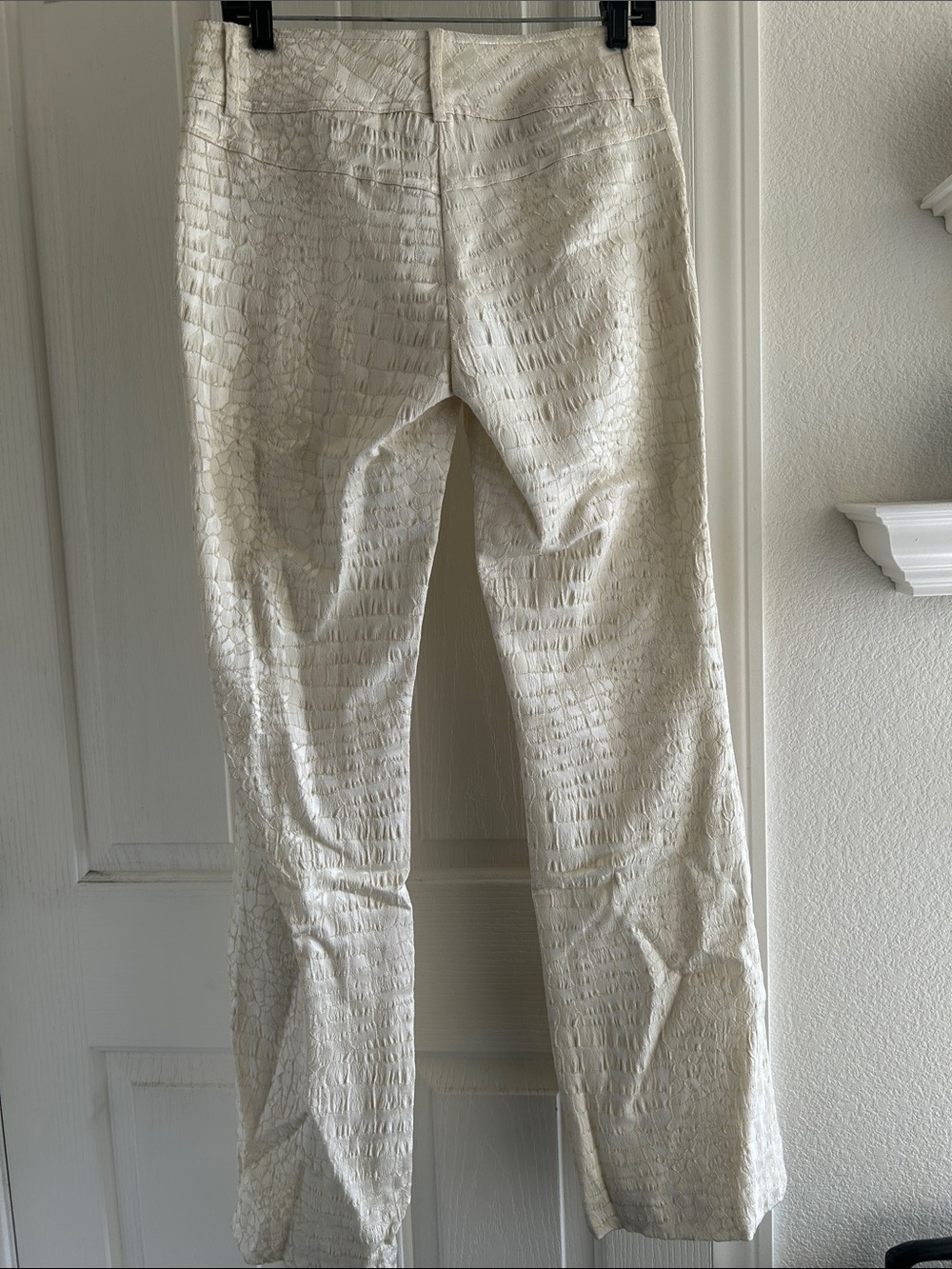 Cache Cream Croc-Embossed Pants - Picture 3 of 8